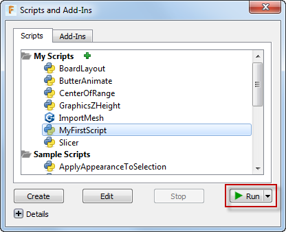 Scripts command