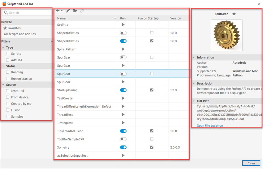 New Scripts Dialog