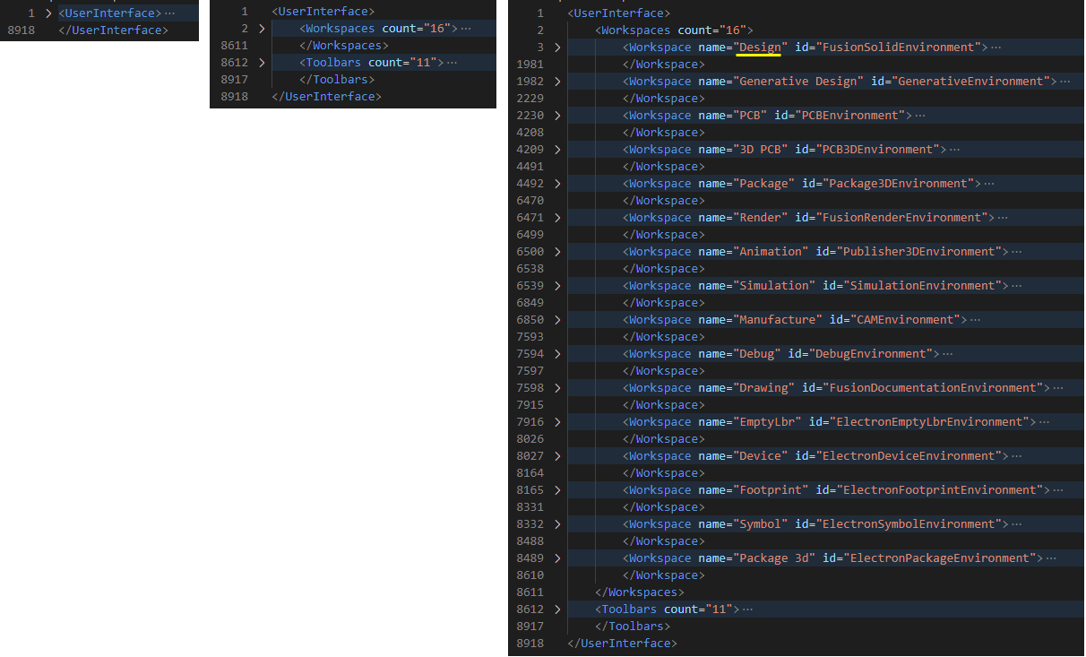 2 Levels of UI Export Shown