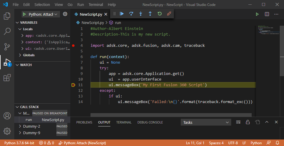 Scripts command